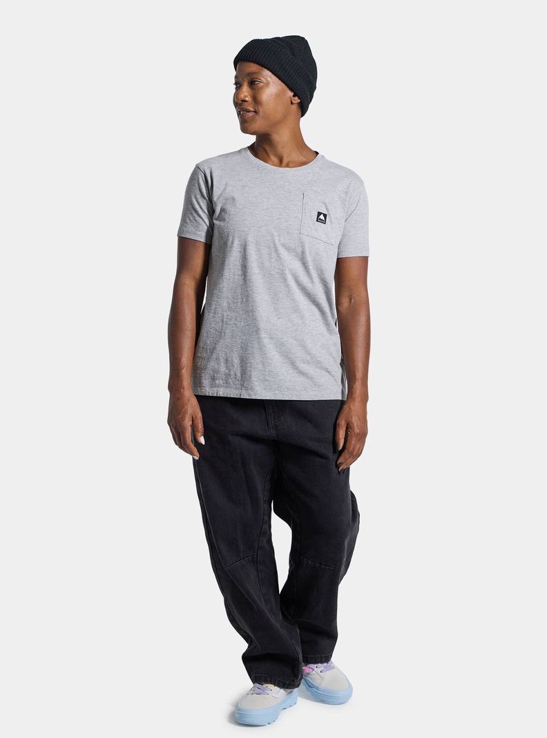 T-shirts Burton Colfax Corta Sleeve Femme Grise | 102386-FBH