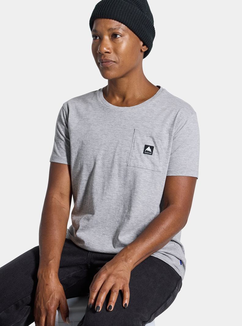 T-shirts Burton Colfax Corta Sleeve Femme Grise | 102386-FBH