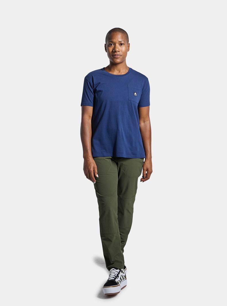T-shirts Burton Colfax Corta Sleeve Femme Bleu | 580316-JVY