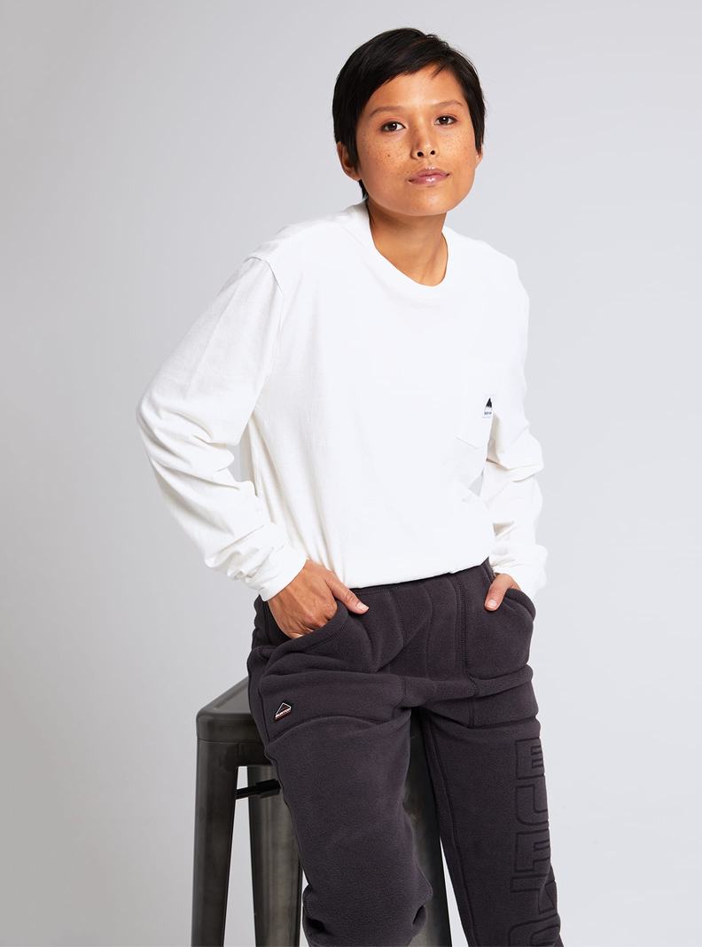 T-shirts Burton Colfax Long Sleeve Femme Blanche | 296415-JXN