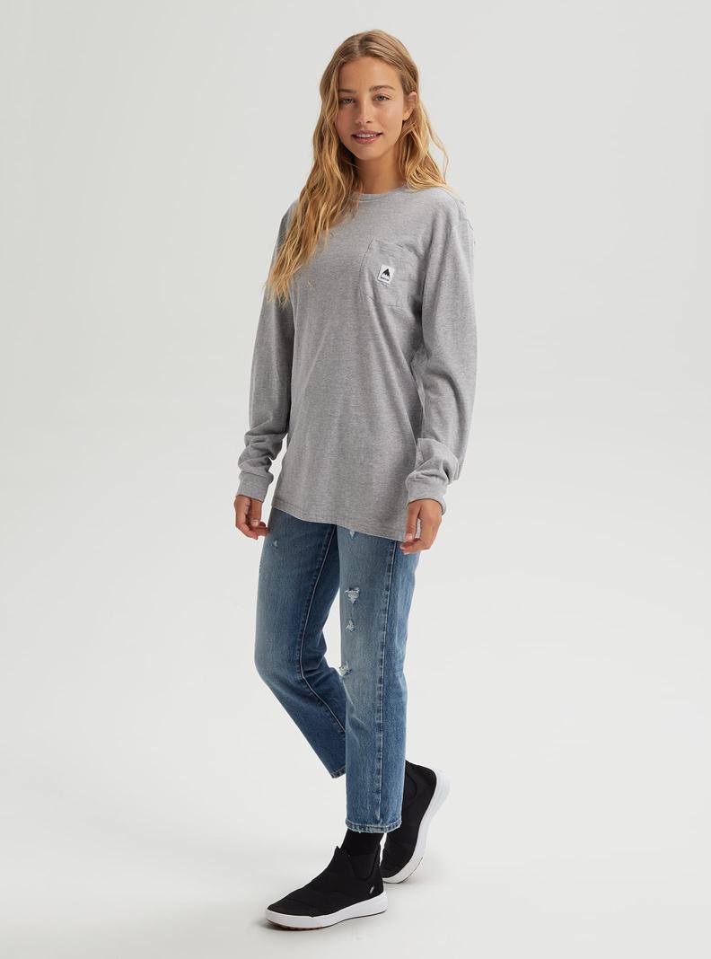 T-shirts Burton Colfax Long Sleeve Femme Grise | 586134-KZY