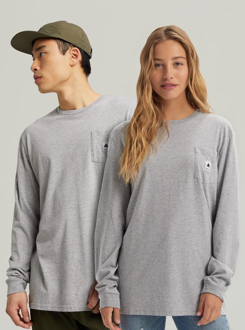 T-shirts Burton Colfax Long Sleeve Femme Grise | 586134-KZY