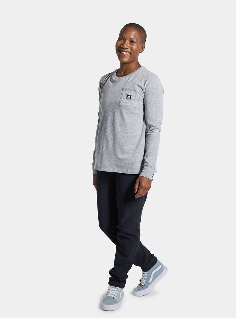 T-shirts Burton Colfax Long Sleeve Femme Grise | 829476-KYJ