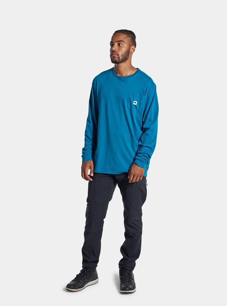 T-shirts Burton Colfax Long Sleeve Homme Bleu | 709158-USC