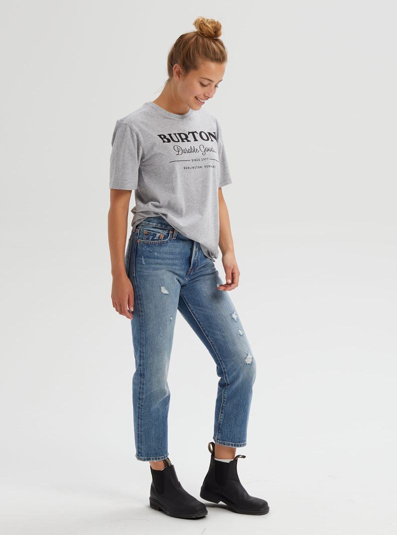 T-shirts Burton Durable Goods Corta Sleeve Femme Grise | 513078-FSZ