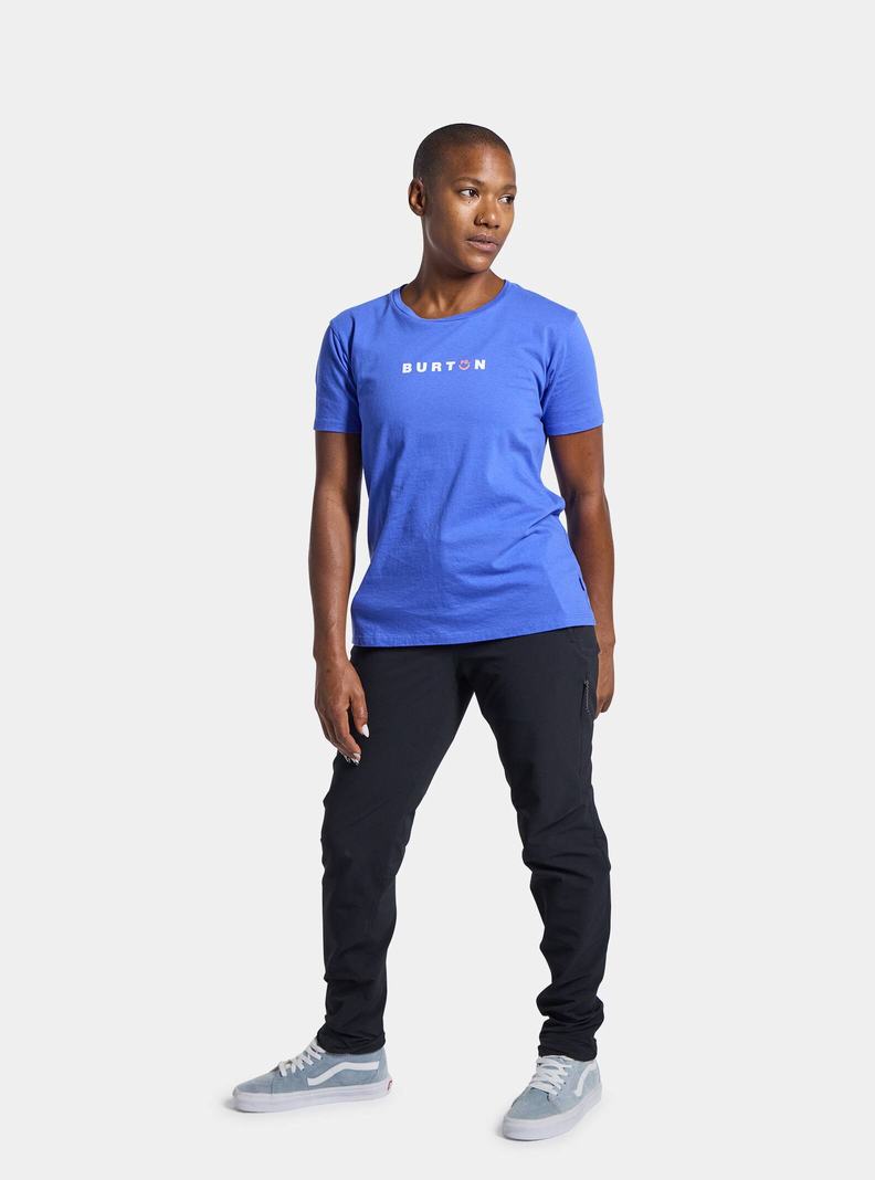 T-shirts Burton Feelgood Corta Sleeve Femme Bleu | 356491-JQZ