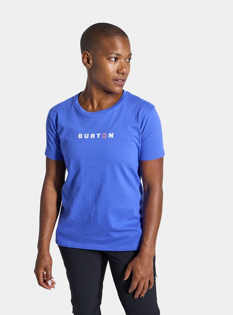 T-shirts Burton Feelgood Corta Sleeve Femme Bleu | 356491-JQZ