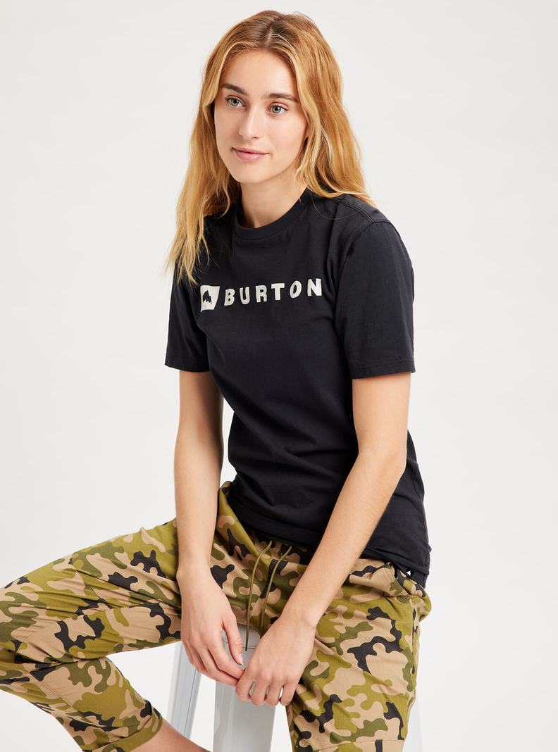 T-shirts Burton Horizontal Mountain Corta Sleeve Femme Noir | 280579-AUQ