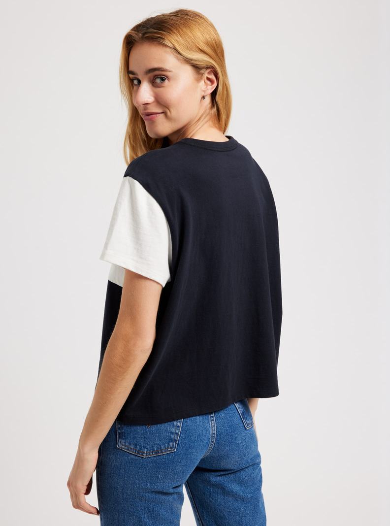 T-shirts Burton Lowball Corta Sleeve Femme Noir Blanche | 958107-XRB