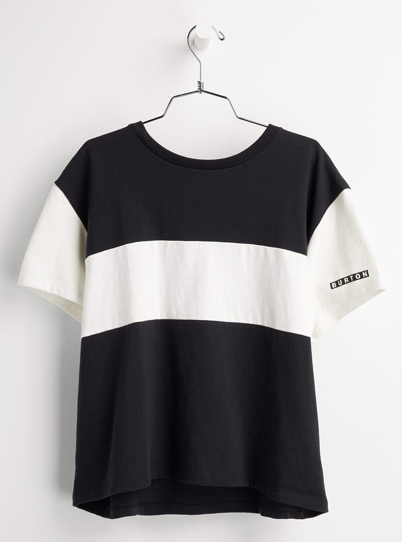 T-shirts Burton Lowball Corta Sleeve Femme Noir Blanche | 958107-XRB