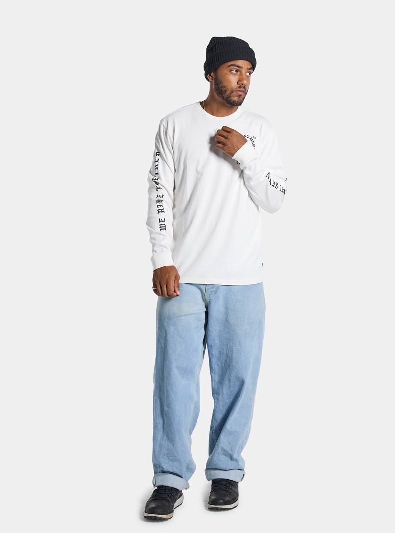 T-shirts Burton Name Dropper Long Sleeve Homme Blanche | 785024-WAY