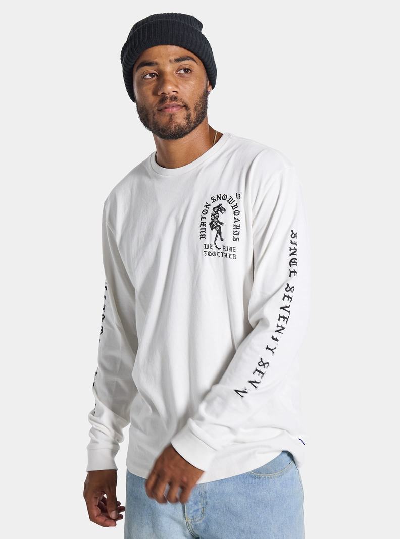 T-shirts Burton Name Dropper Long Sleeve Homme Blanche | 785024-WAY