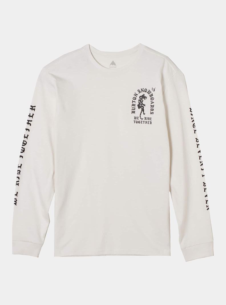 T-shirts Burton Name Dropper Long Sleeve Homme Blanche | 785024-WAY