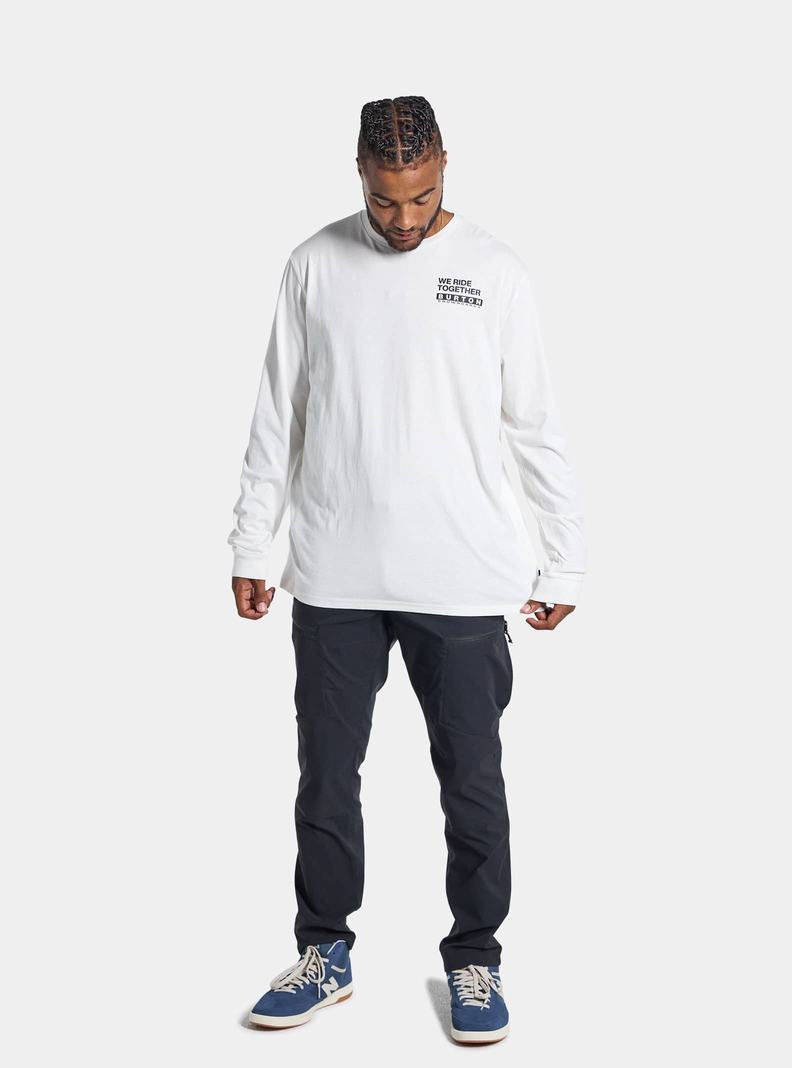 T-shirts Burton Woodmere Long Sleeve Homme Blanche | 187326-DXM