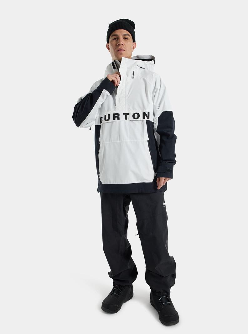 Veste Snowboard Burton Frostner 2L Anorak Homme Blanche Noir | 754189-MCI