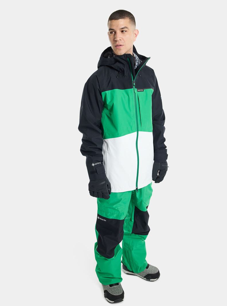 Veste Snowboard Burton GORE-TEX 3L Treeline Homme Noir Vert Blanche | 982637-XFZ