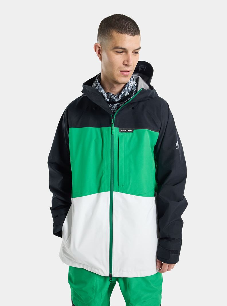 Veste Snowboard Burton GORE-TEX 3L Treeline Homme Noir Vert Blanche | 982637-XFZ
