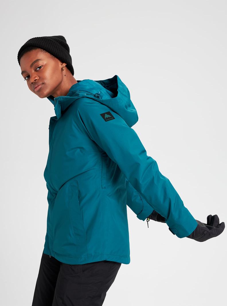 Veste Snowboard Burton GORE‑TEX Powline Shell Femme Bleu | 109746-KXZ