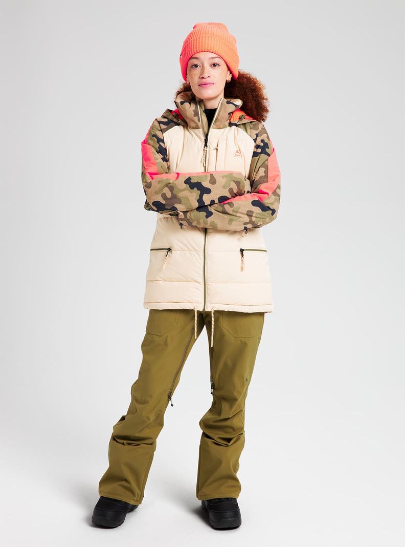 Veste Snowboard Burton Keelan Femme Beige Vert Olive Camouflage | 092561-CKB