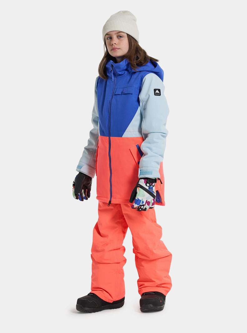 Veste Snowboard Burton Khione 2L Enfant Bleu Orange | 201897-HOW
