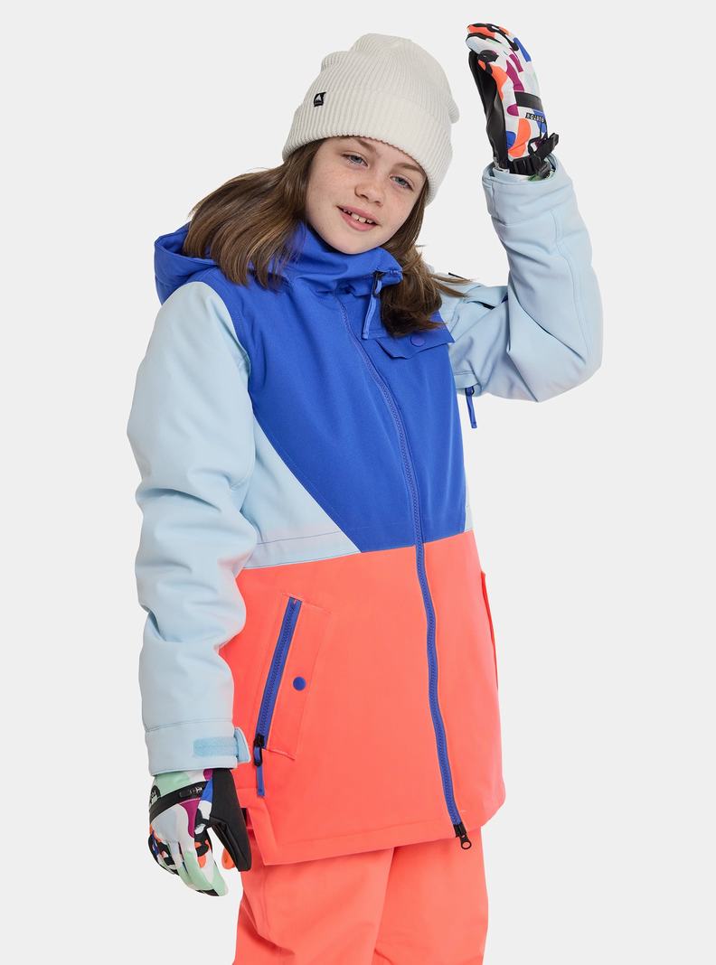 Veste Snowboard Burton Khione 2L Enfant Bleu Orange | 201897-HOW