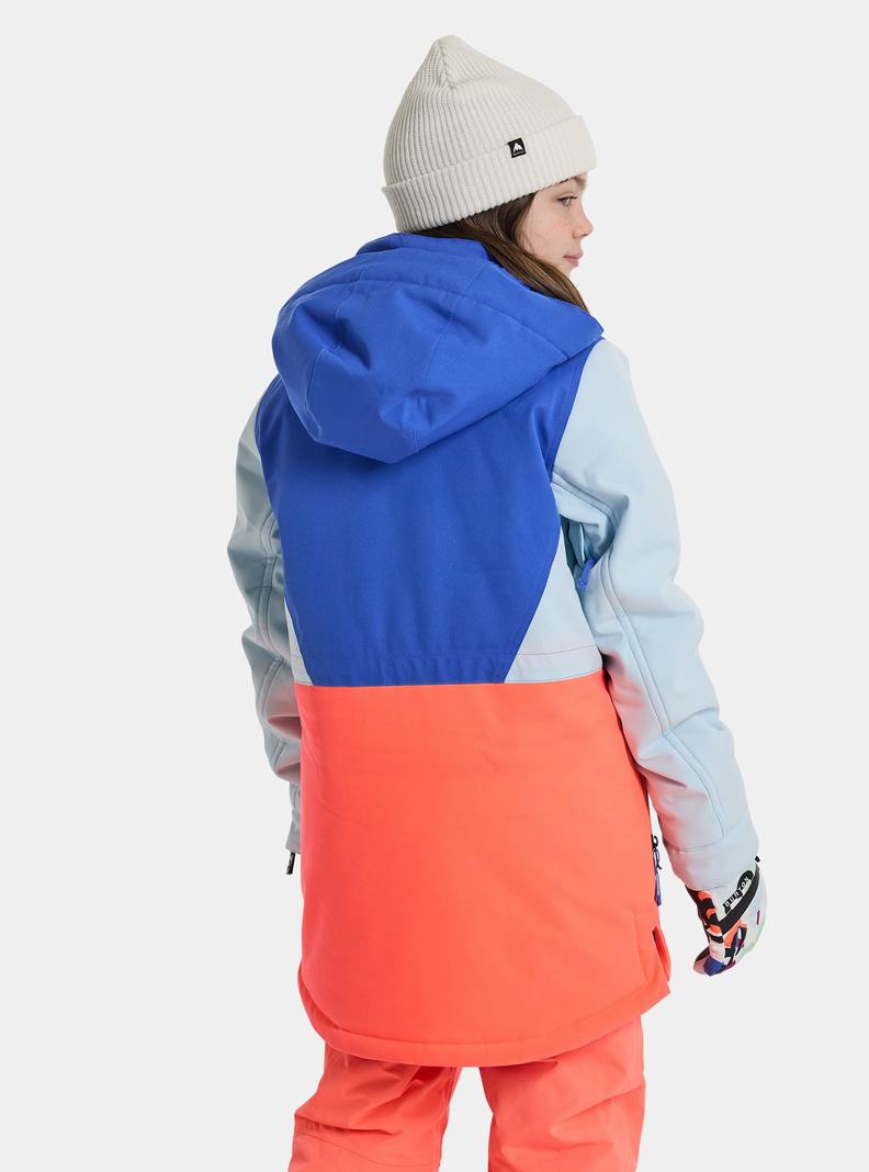 Veste Snowboard Burton Khione 2L Enfant Bleu Orange | 201897-HOW