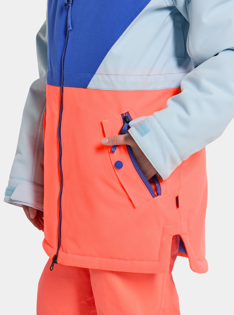 Veste Snowboard Burton Khione 2L Enfant Bleu Orange | 201897-HOW