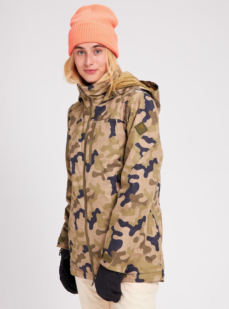 Veste Snowboard Burton Lelah Femme Vert Olive Camouflage | 076215-RTB