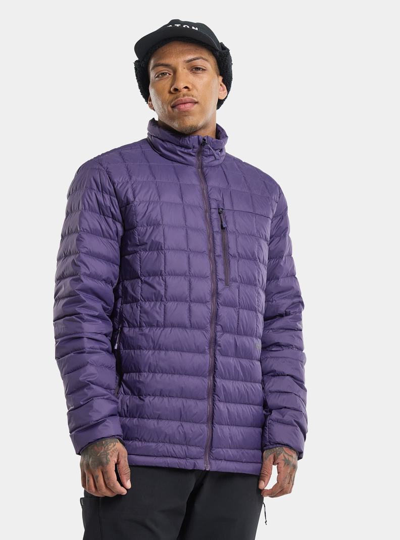 Veste Snowboard Burton Mid-Heat Down Homme Violette | 183947-PAK