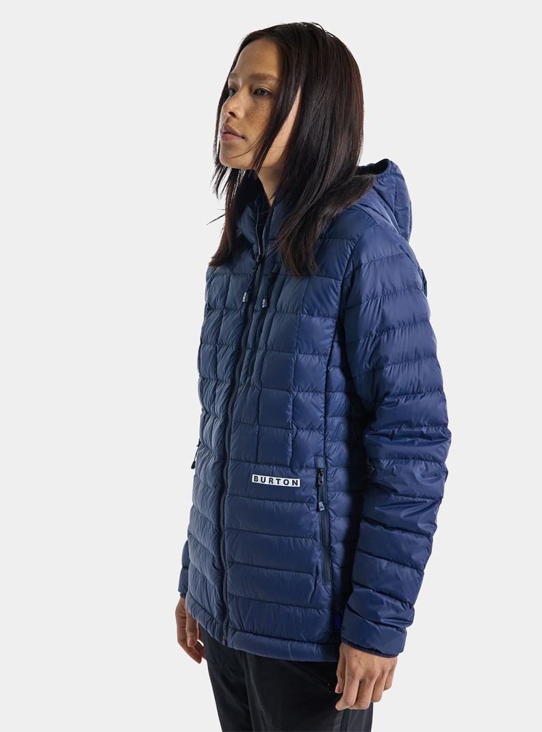 Veste Snowboard Burton Mid-Heat Encapuchonné Down Insulated Femme Bleu | 054286-XFP