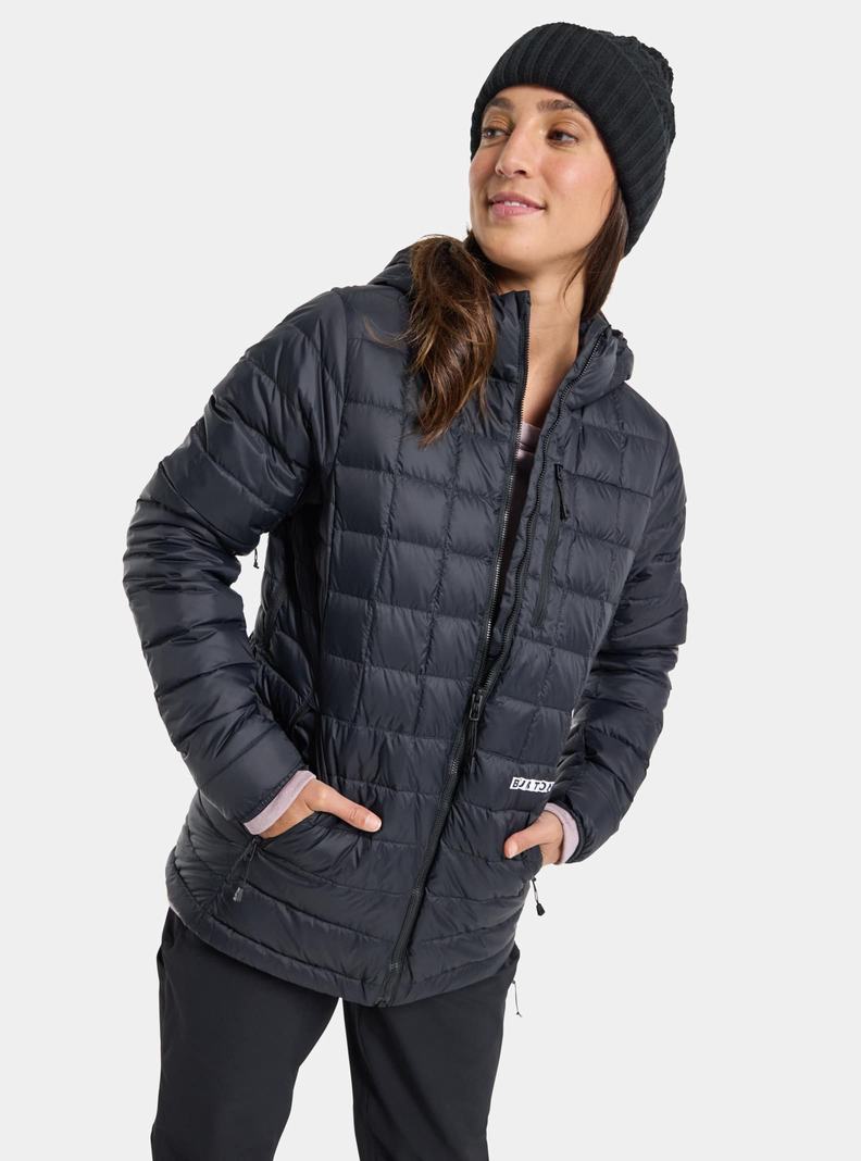 Veste Snowboard Burton Mid-Heat Encapuchonné Down Insulated Femme Noir | 250716-JRN