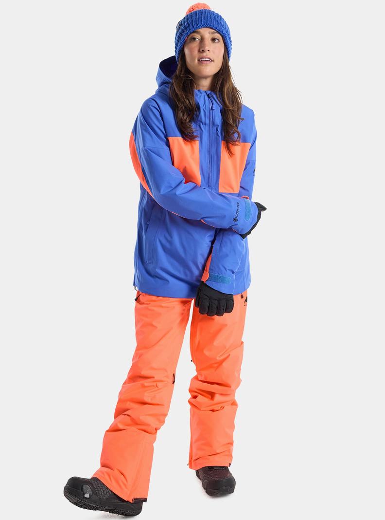 Veste Snowboard Burton Pillowline GORE-TEX 2L Anorak Femme Bleu Orange | 035647-MPC