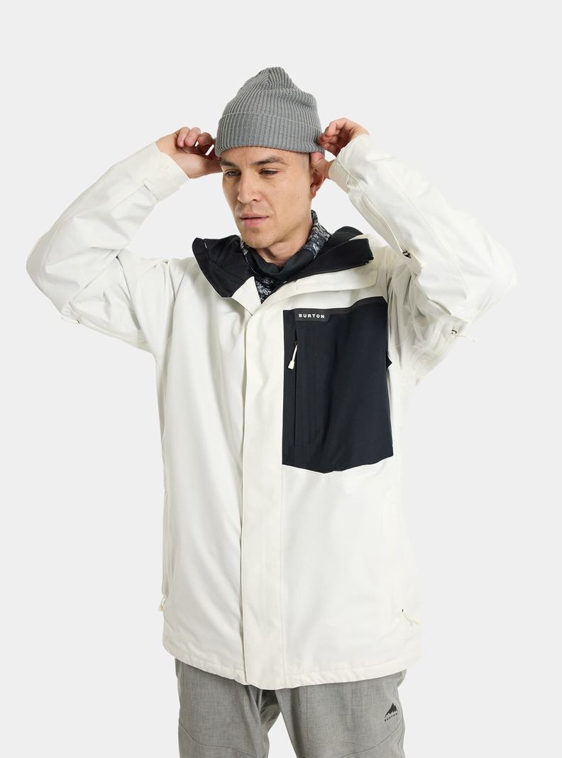 Veste Snowboard Burton Powline GORE-TEX 2L Homme Blanche Noir | 316297-GLM