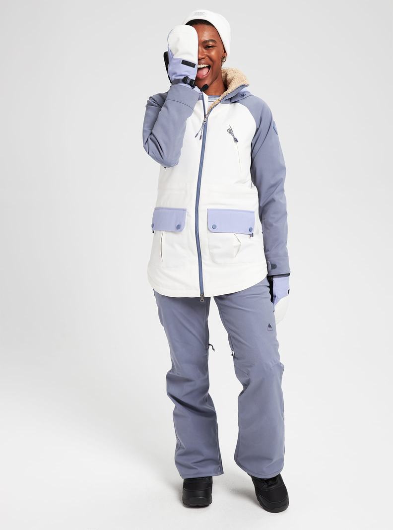 Veste Snowboard Burton Prowess Femme Grise Blanche Violette | 516743-RLI