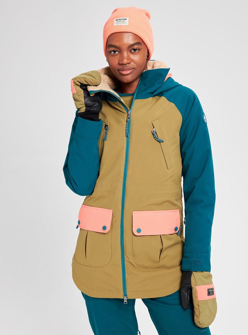 Veste Snowboard Burton Prowess Femme Vert Olive Bleu | 035647-SRP