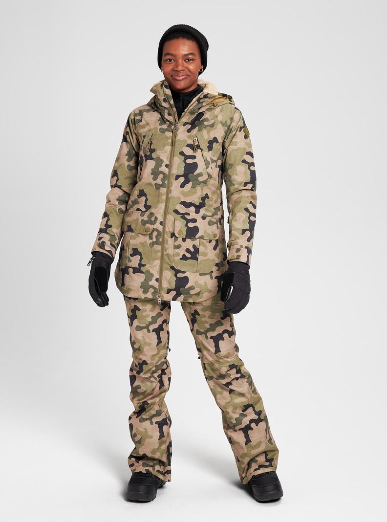 Veste Snowboard Burton Prowess Femme Vert Olive Camouflage | 324789-WQZ