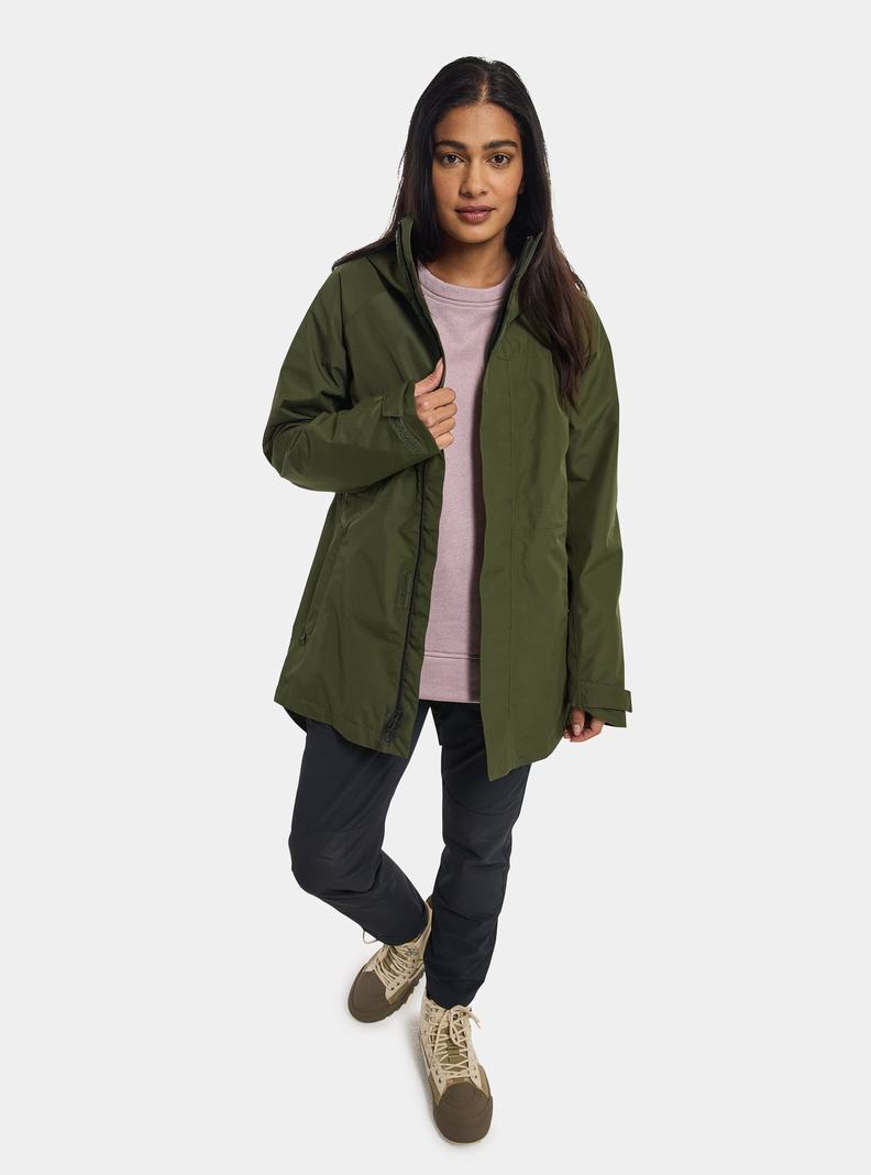 Veste Snowboard Burton Veridry 2L Rain Femme Vert Foncé | 546801-CTI