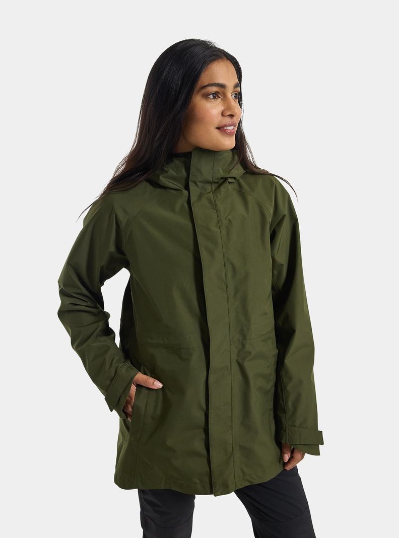 Veste Snowboard Burton Veridry 2L Rain Femme Vert Foncé | 546801-CTI