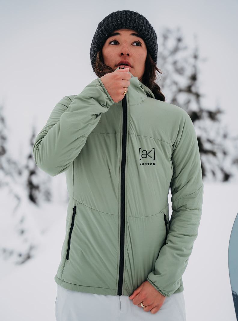 Veste Snowboard Burton [ak] Helium Encapuchonné Stretch Insulated Femme Vert | 329650-VQW