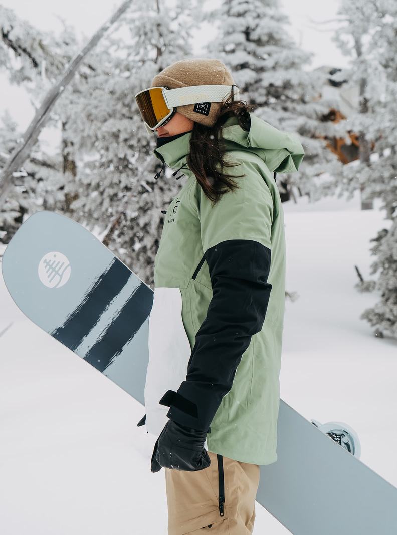 Veste Snowboard Burton [ak] Kimmy GORE-TEX 3L Stretch Femme Vert Blanche Noir | 924760-RJG